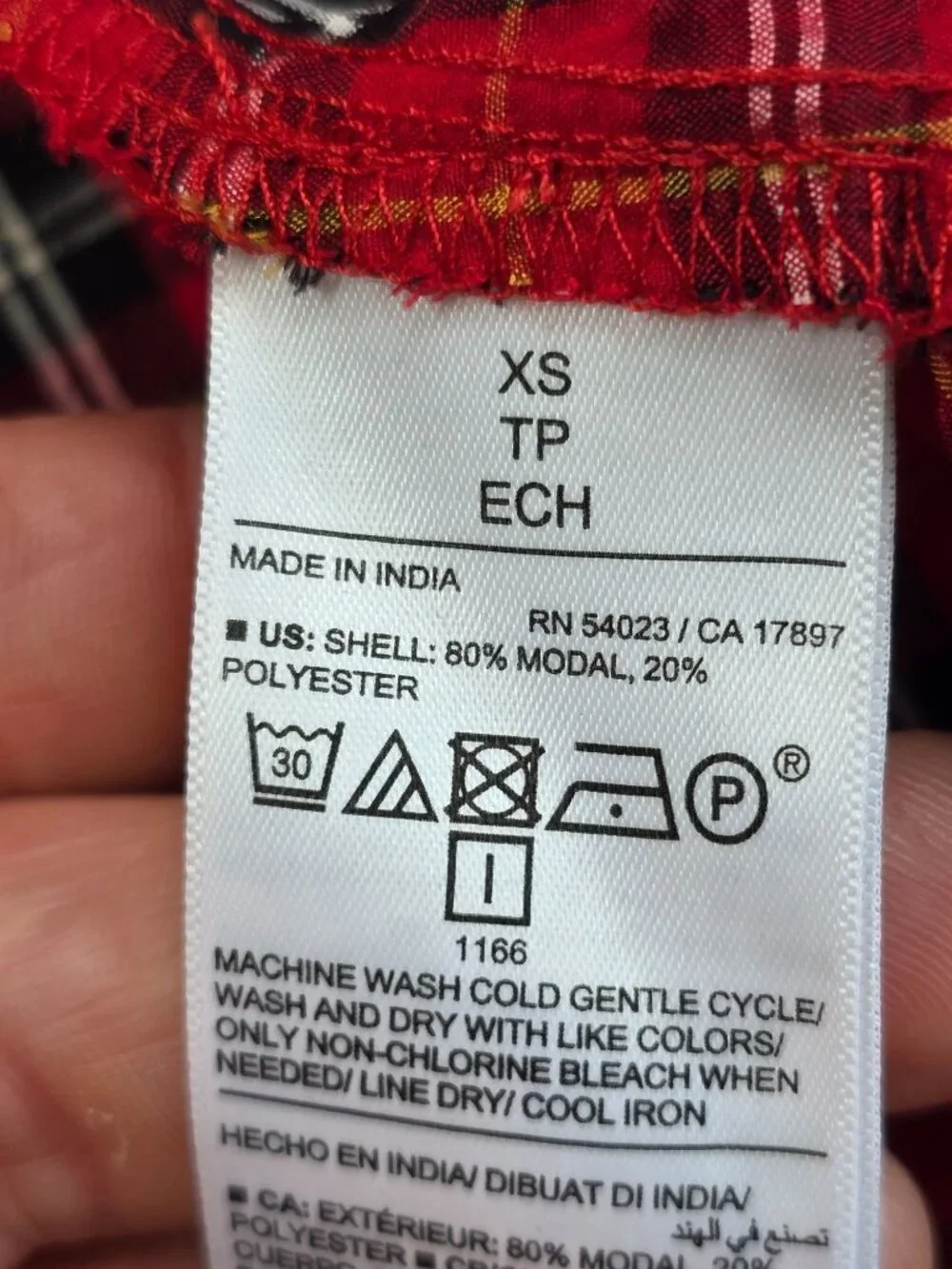 Old Navy XS Plaid Wrap Dress Red Black Tartan Check Puff Sleeve Christmas - Picture 3 of 4